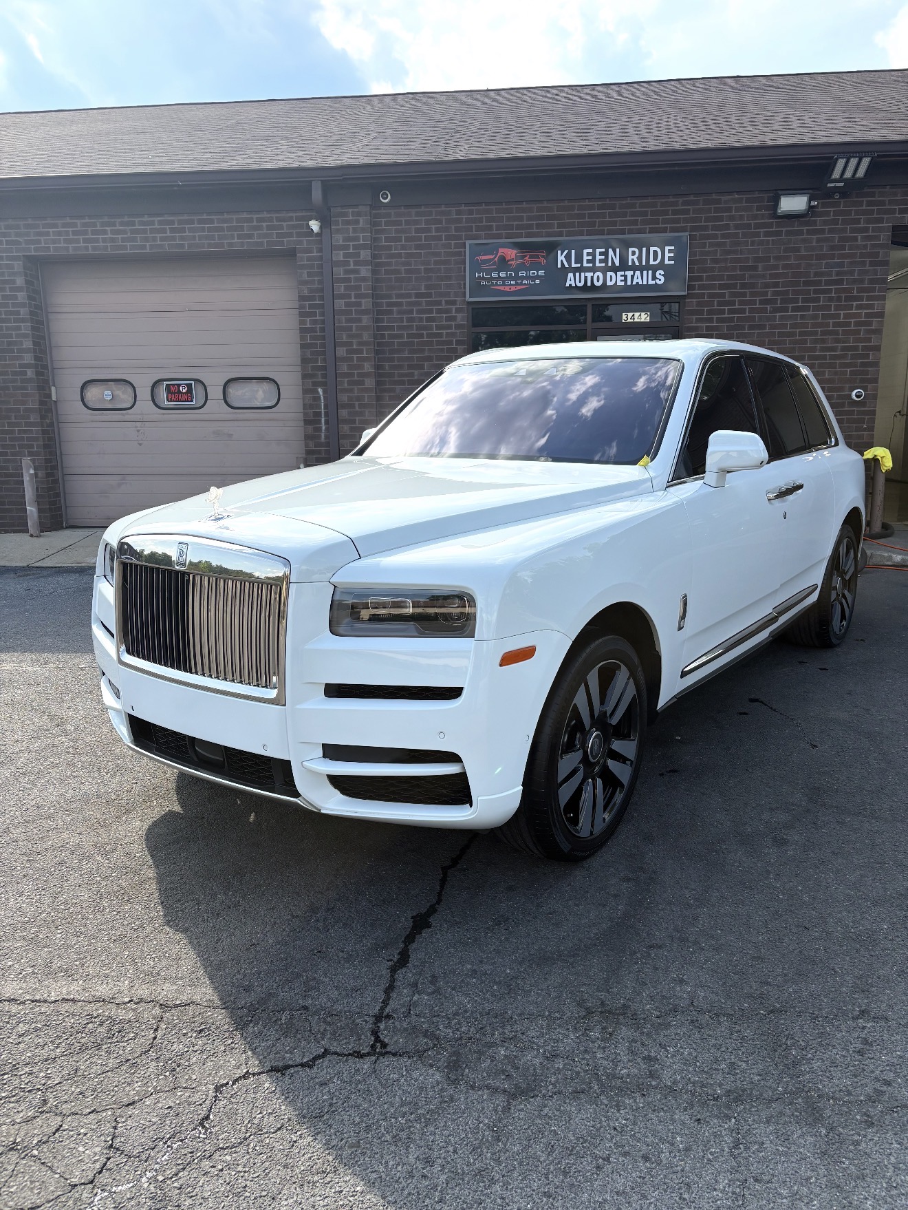 White Rolls-Royce Cullinan detailed at Kleen Ride in Waldorf, MD